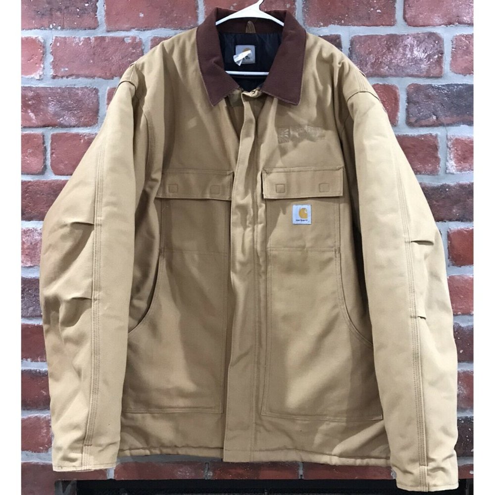 Carhartt Union Labor Heavy Duty Canvas Coat 52 T made in USA Detroit America VG